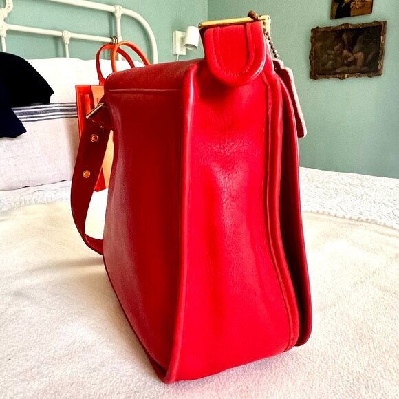 VINTAGE ORIGINAL COACH STEWARDESS BAG RED No. 9525 made in NYC - Picture 5 of 8